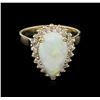 Image 1 : 14KT Yellow Gold 1.00ct Opal and Diamond Ring
