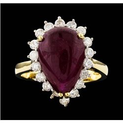 14KT Yellow Gold 7.19ct Ruby and Diamond Ring