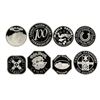 Image 1 : Set of (8) Assorted World Famous Silver Casino Chips