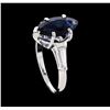 Image 4 : 14KT White Gold 2.13ct Blue Sapphire and Diamond Ring