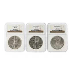 1993-1998 $1 American Silver Eagle Coin Set NGC MS69