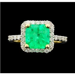 14KT Yellow Gold 2.31ct Emerald and Diamond Ring