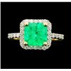 Image 1 : 14KT Yellow Gold 2.31ct Emerald and Diamond Ring