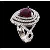 Image 4 : 18KT White Gold 3.30ct Ruby and Diamond Ring