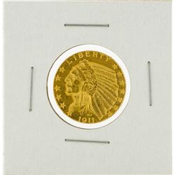 1911 $5 Indian Head Half Eagle Gold Coin