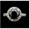 Image 1 : 14KT White Gold 5.31ctw Black Diamond Ring