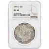 Image 1 : 1881-S $1 Morgan Silver Dollar Coin w/ Nice Toning NGC MS64