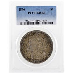 1896 $1 Morgan Silver Dollar Coin PCGS MS63 Great Toning