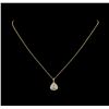 Image 2 : 14KT Yellow Gold 0.87ctw Diamond Pendant with Chain