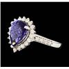 Image 2 : 14KT White Gold 2.25ct Tanzanite and Diamond Ring