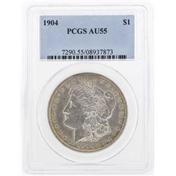 1904 $1 Morgan Silver Dollar Coin PCGS-AU55