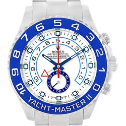 Rolex Yachtmaster II Stainless Steel Blue Bezel Mens Watch