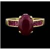 Image 3 : 14KT Yellow Gold 3.00ctw Ruby and Diamond Ring
