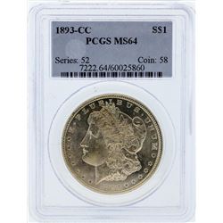 1893-CC $1 Morgan Silver Dollar Coin PCGS MS64