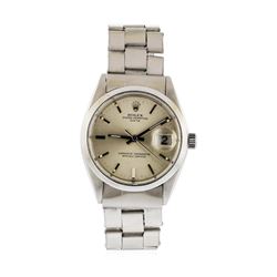 Mens Stainless Steel Rolex Date Wristwatch