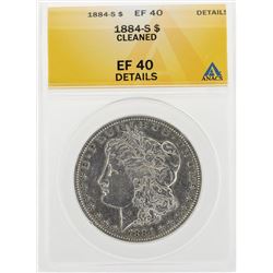 1884-S $1 Morgan Silver Dollar Coin Cleaned EF40 Details