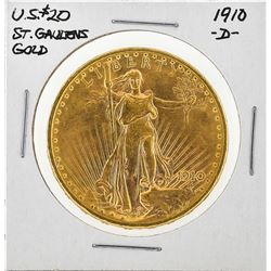 1910-D $20 St. Gaudens Double Eagle Gold Coin