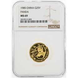 1985 25 Yuan China Gold Panda Coin NGC MS69