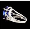 Image 3 : 14KT White Gold 6.13ct Tanzanite and Diamond Ring