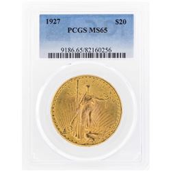 1927 $20 St. Gaudens Double Eagle Gold Coin PCGS MS65