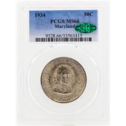 1934 Maryland Commemorative Half Dollar Coin PCGS MS66