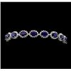 Image 1 : 14KT White Gold 14.76ctw Sapphire and Diamond Bracelet