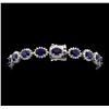 Image 3 : 14KT White Gold 14.76ctw Sapphire and Diamond Bracelet