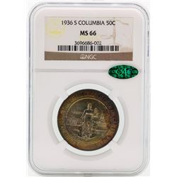 1936-S  Columbia Commemorative Half Dollar Coin NGC MS66 CAC