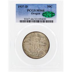 1937-D Oregon Commemorative Half Dollar Coin PCGS MS66