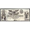 Image 1 : 1862 $5 Bank of Louisiana New Orleans Obsolete Bank Note
