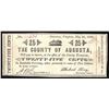 Image 1 : 1862 25 Cents The County of Augusta Note