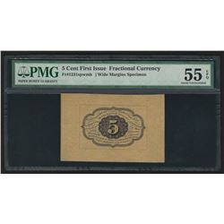 5 Cent First Issue Fractional Currency Note Wide Margins Specimen PMG AU 55EPQ