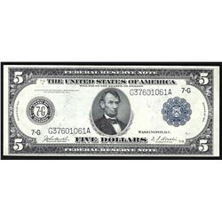 1914 $5 Large Size Federal Reserve Note