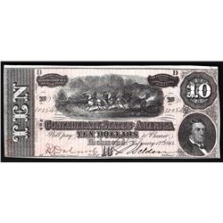 1864 $10 The Confederate States of America Note