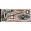 Image 1 : 1800s $1 Lafayette, IN Pioneer Association Proof Obsolete Bank Note