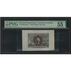 25 Cent Second Issue Fractional Currency Note Wide Margins Specimen PMG AU 55EPQ
