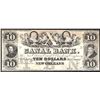 Image 1 : 1800s $10 Canal Bank of New Orleans Obsolete Bank Note