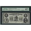 Image 1 : 1860s The Citizens Bank of Louisiana Obsolete Bank Note PMG Superb Gem Unc 67EPQ