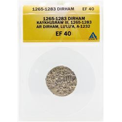 1265-1283 Dirham Kaykhusraw III Coin ANACS EF40