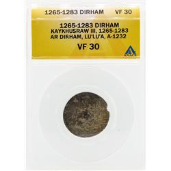 1265-1283 Dirham Kaykhusraw III Coin ANACS VF30