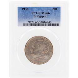 1936 Bridgeport Commemorative Half Dollar Coin PCGS MS66