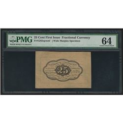 25 Cent First Issue Fractional Currency Note Wide Margins Specimen PMG CU64