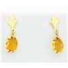 Image 1 : Brushed Gold earrings with Citrine