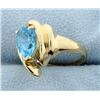 Image 2 : Swiss Blue Topaz & Diamond 14k Ring.
