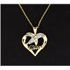 Image 1 : 10K Diamond Heart "Mom" Pendant