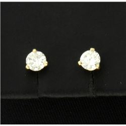1/2 Carat 14K Yellow Stud Earrings