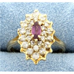 Pink Tourmaline & Diamond Ring