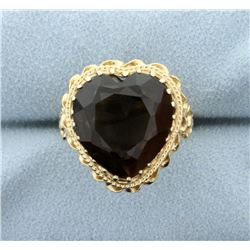 Smokey Topaz Heart Ring