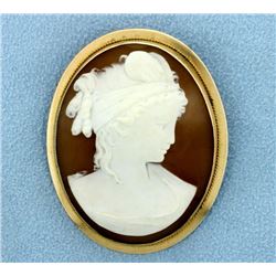 Cameo Pin or Pendant in 14k Gold