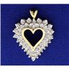Image 1 : 1ct Total Weight Diamond Heart Pendant